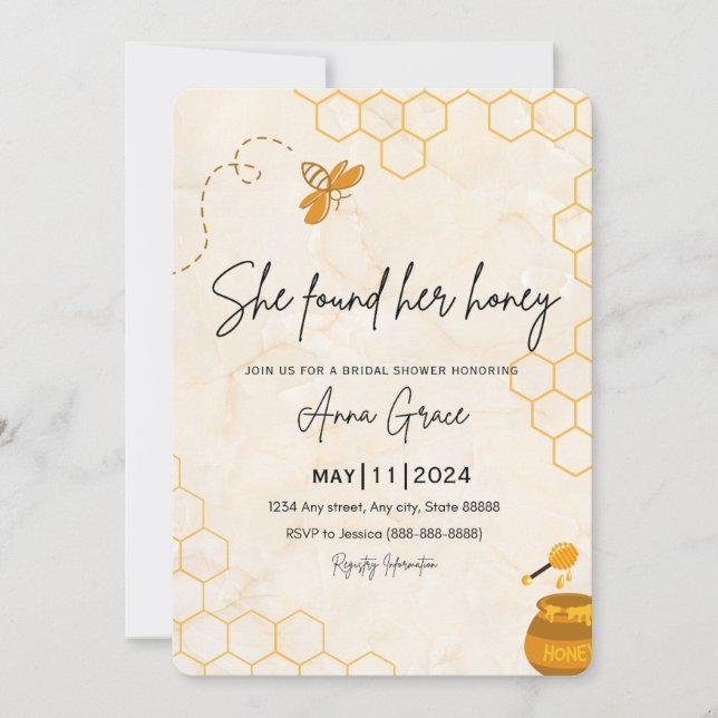 Honeycomb Bridal Shower Invitation (Front)