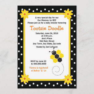 Honeycomb Bumble Bee 5x7 Baby Shower Invitation