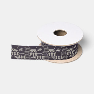 Honeycomb Bumble Bee Honeycomb Satin Ribbon