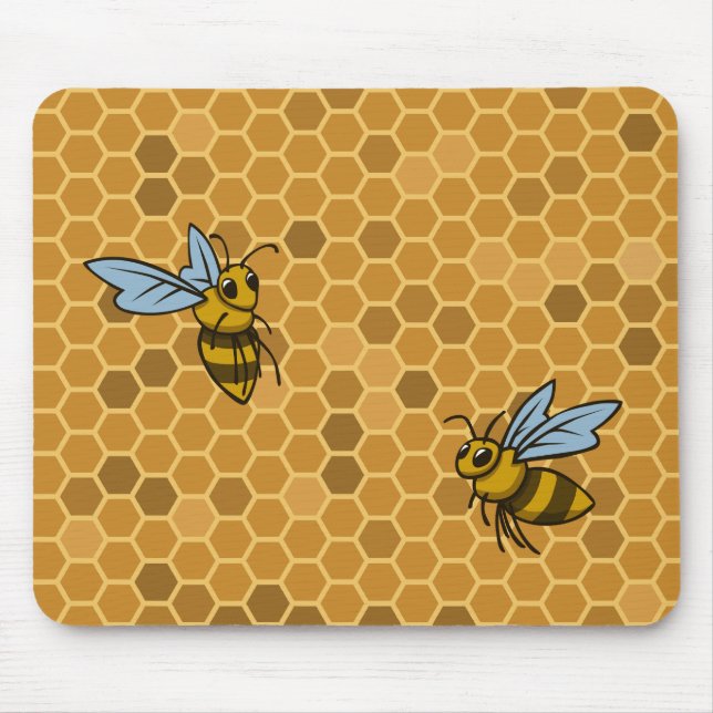 Honeycomb Bumble Bees Mouse Mat (Front)