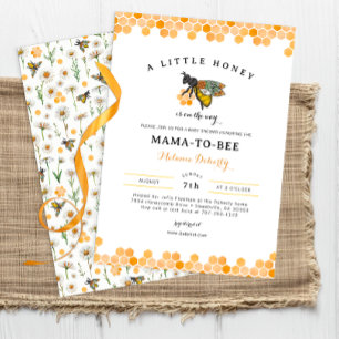 Honeycomb Bumblebee Mama To Bee Baby Shower Invitation