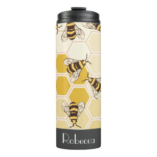 Honeycomb & Bumblebees   Personalised Thermal Tumbler