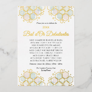 Honeycomb Corporate Elegance Gold Geometric  Foil Holiday Card