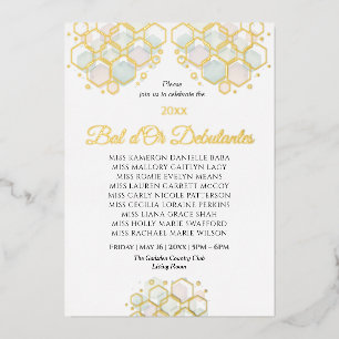 Honeycomb Corporate Elegance Gold Geometric Foil Holiday Card