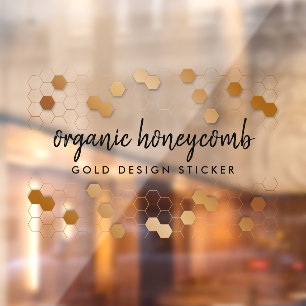 Honeycomb Gold apiary business store Window Cling
