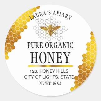 Honeycomb Gold Honey Bee Apiary Product Label