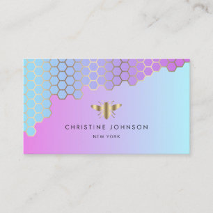 honeycomb gradient purple blue business card