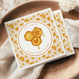 Honeycomb Honey Bee Cute Baby Shower Napkin