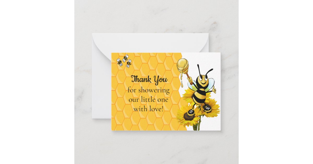 Honeycomb Honey Bee Thank You Cards | Zazzle