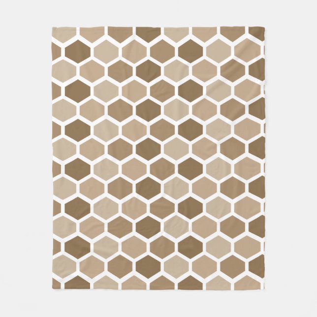 Honeycomb in Sand Fleece Blanket (Front)