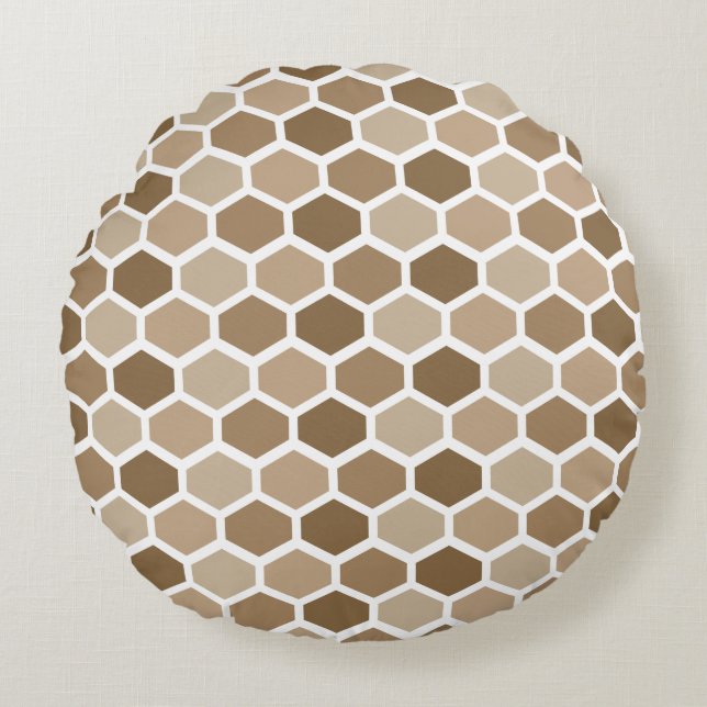 Honeycomb in Sand Round Cushion (Front)