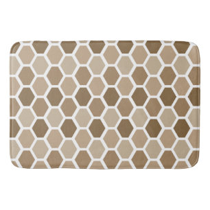 Honeycomb in Sand Shower Curtain Bath Mat