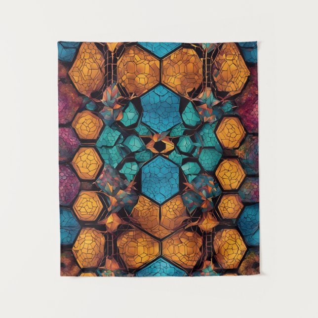honeycomb inspired design tapestry (Front)