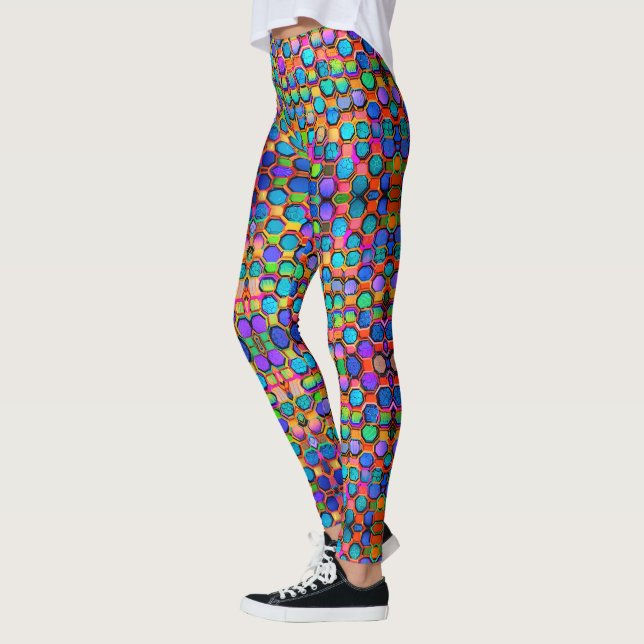 Honeycomb Kaleidoscope  Leggings (Left)