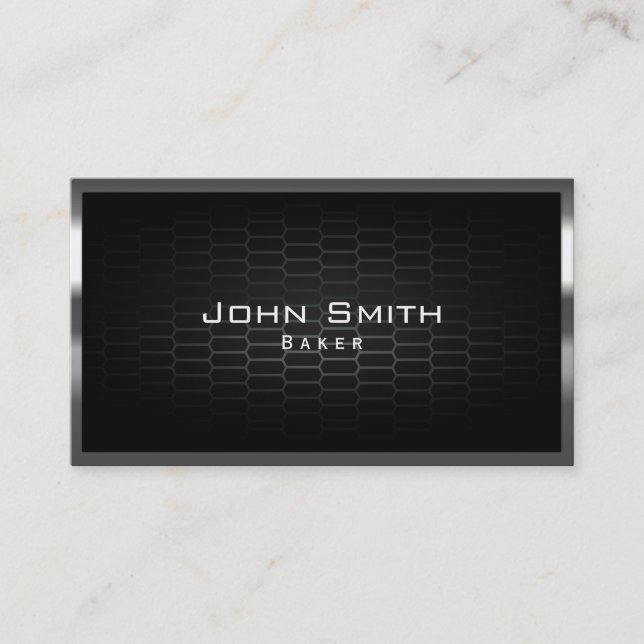 Honeycomb Metal Cells Baker Business Card (Front)