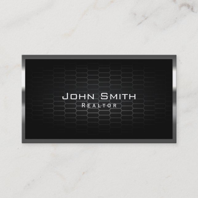 Honeycomb Metal Cells Realtor Business Card (Front)