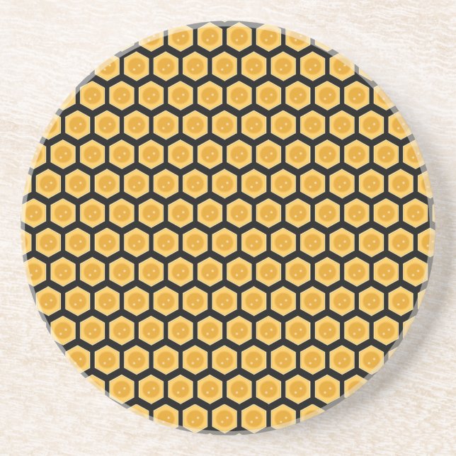 Honeycomb on Black Coaster (Front)
