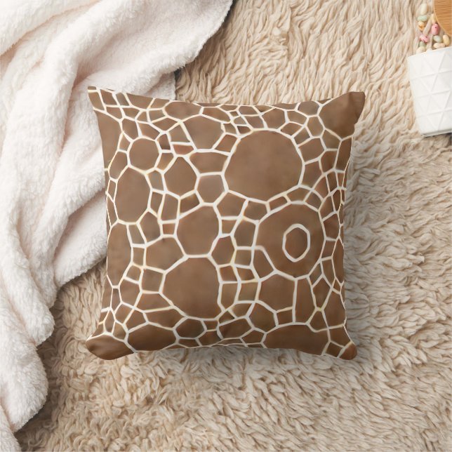 Honeycomb Pattern brown and cream Cushion (Blanket)
