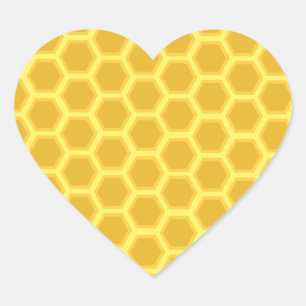 Honeycomb Pattern Heart Sticker
