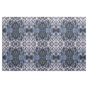 Honeycomb Pattern In Grey and Blue Wintry Colours Fabric