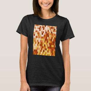 Honeycomb Pattern In Mustard Honey Colours Hexagon T-Shirt