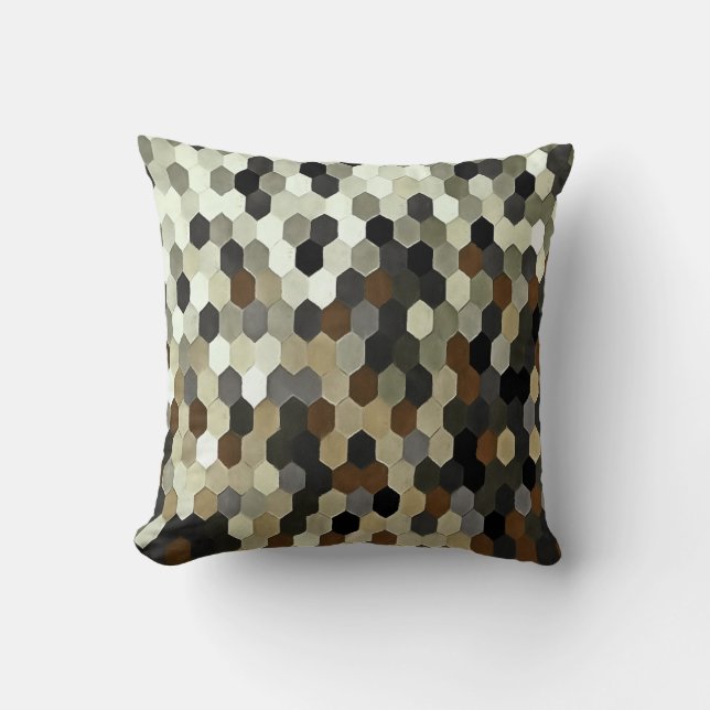 Honeycomb Pattern In Neutral Tones Cushion (Front)