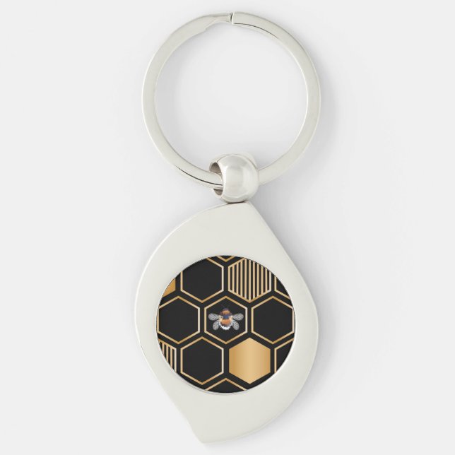 Honeycomb Pattern Key Ring (Front)