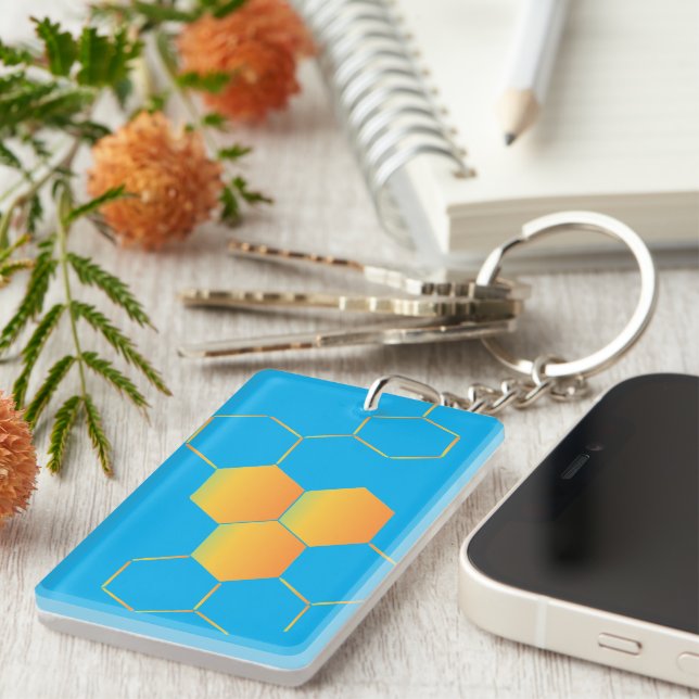 Honeycomb Pattern Keychain (Front Right)