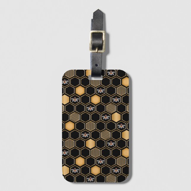 Honeycomb Pattern Luggage Tag (Front Vertical)
