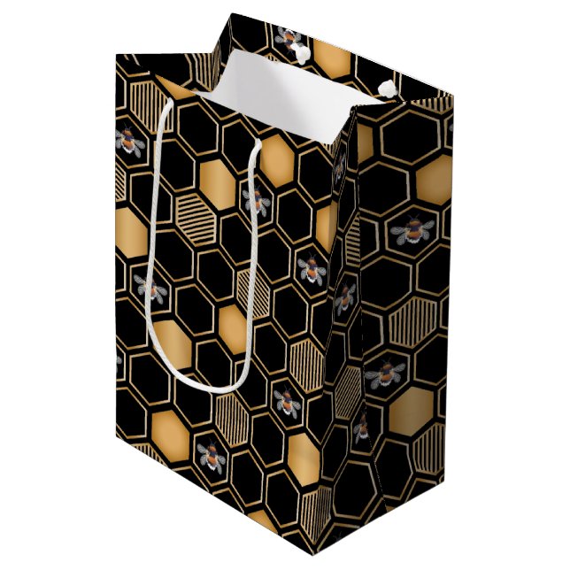 Honeycomb Pattern Medium Gift Bag (Front Angled)