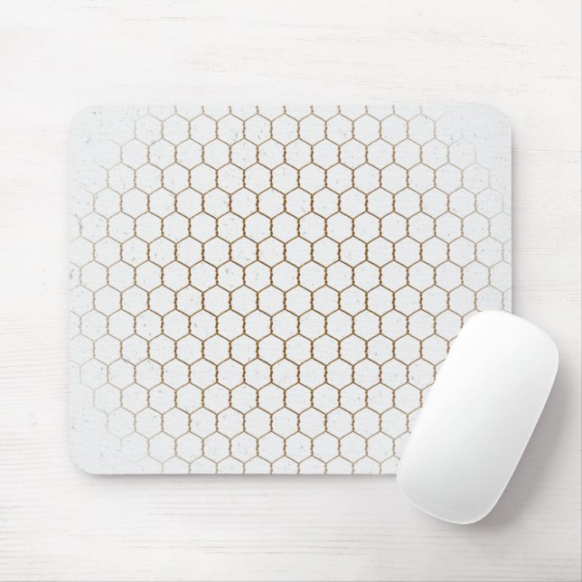 Honeycomb Pattern On Specks Mouse Mat (With Mouse)