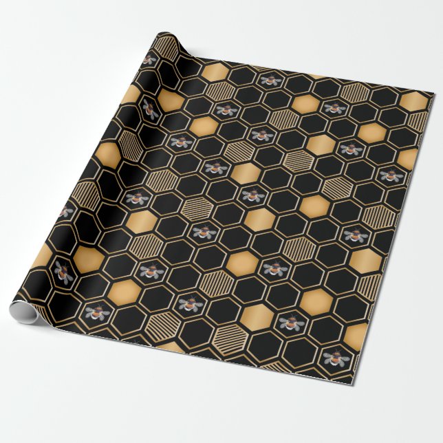 Honeycomb Pattern Wrapping Paper (Unrolled)
