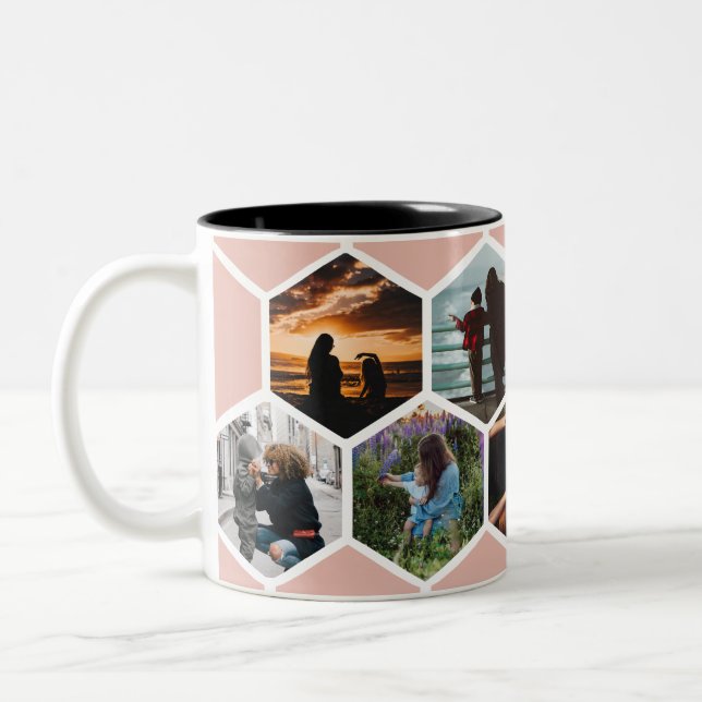 Honeycomb Personalised Family Photo 9 Picture Mug (Left)