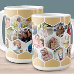 Honeycomb Photo Collage 17 Picture 15oz Coffee Mug<br><div class="desc">Create your own photo mosaic in honeycomb pattern. The photo template is set up for you to add 17 of your favourite pictures of friends, family, pets, vacations etc. Your pictures will be displayed in hexagon shape to form the honeycomb photo collage, working in rows from left to right. The...</div>