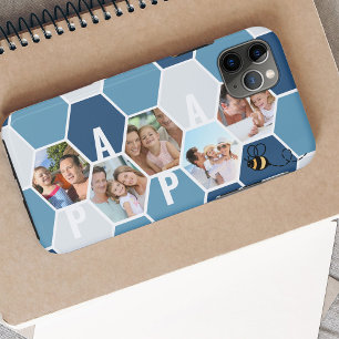 Honeycomb Photo Collage Papa or 4 Letter Name iPhone 11 Pro Max Case