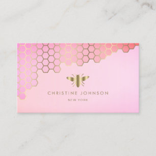 honeycomb pink business card