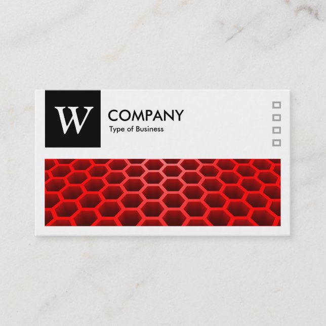 Honeycomb Red - Logo and Panel v2 - Black Business Card (Front)