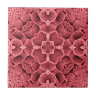 Honeycomb rose pink geometric corner flower design tile