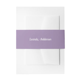 Honeycomb | Solid Colour Purple 2 Personal Invitation Belly Band