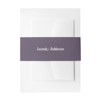 Honeycomb | Solid Colour Purple 3 Personal Invitation Belly Band