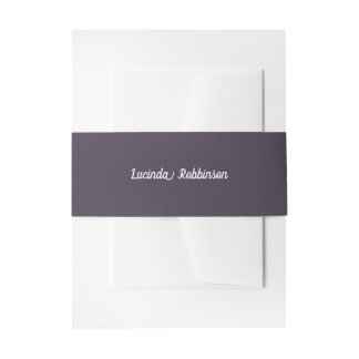 Honeycomb | Solid Colour Purple 4 Personal Invitation Belly Band