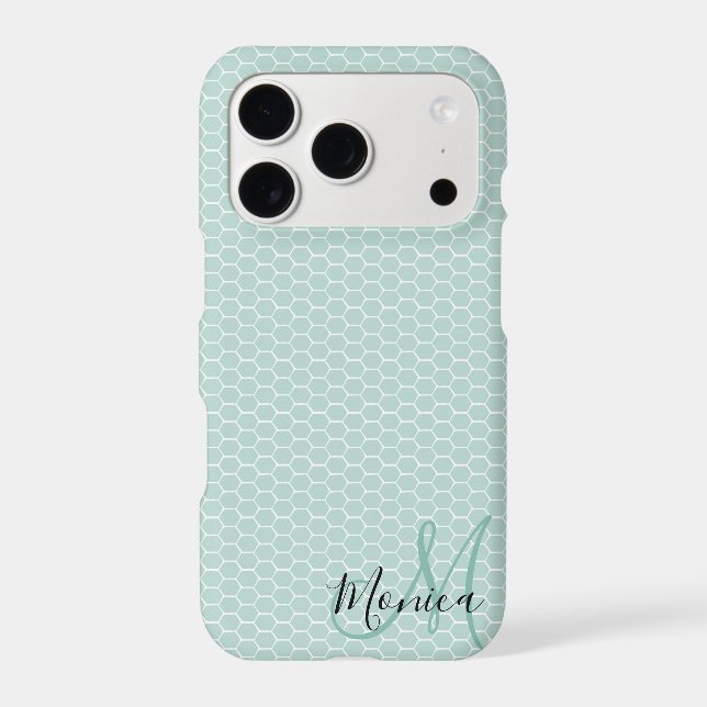 Honeycomb Teal Monogram (Back)