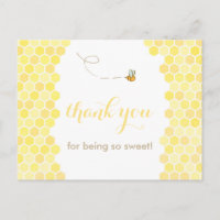 honeycomb thank you card, bee thank you, honey