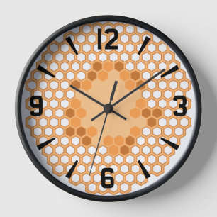 Honeycomb Wall Clock - Modern Bee Theme Hexagon