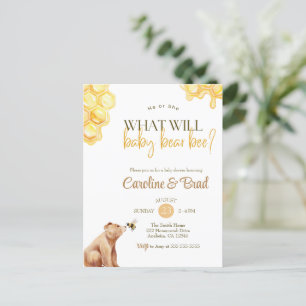 Honeycomb what will baby bear bee Baby shower Postcard