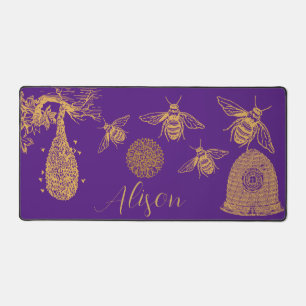Honeycomb Wildlflower Purple Desk Mat