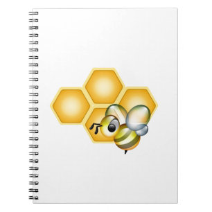 Honeycomb with a cute honeybee notebook