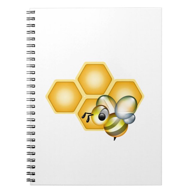 Honeycomb with a cute honeybee notebook (Front)