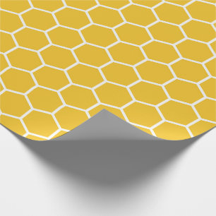 Honeycomb Yellow Wrapping Paper Bee Honey