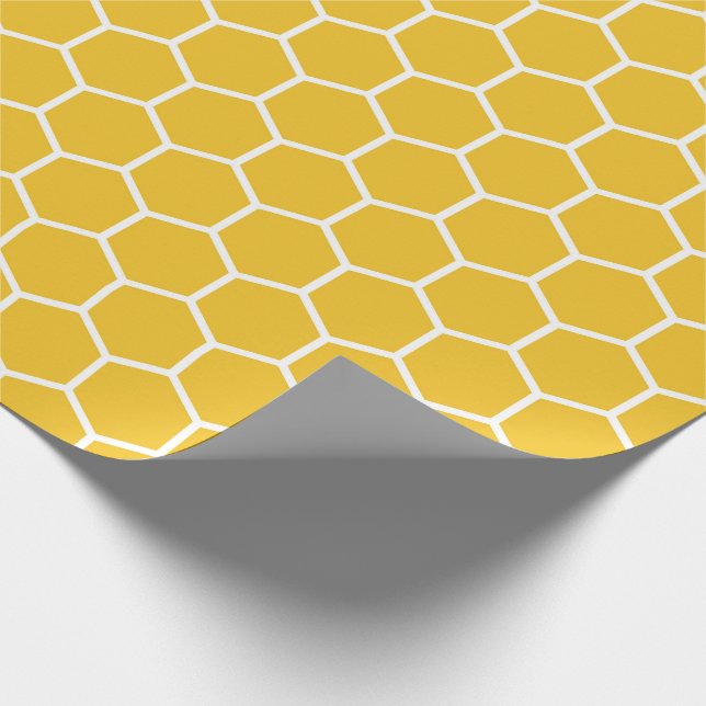 Honeycomb Yellow Wrapping Paper Bee Honey (Corner)